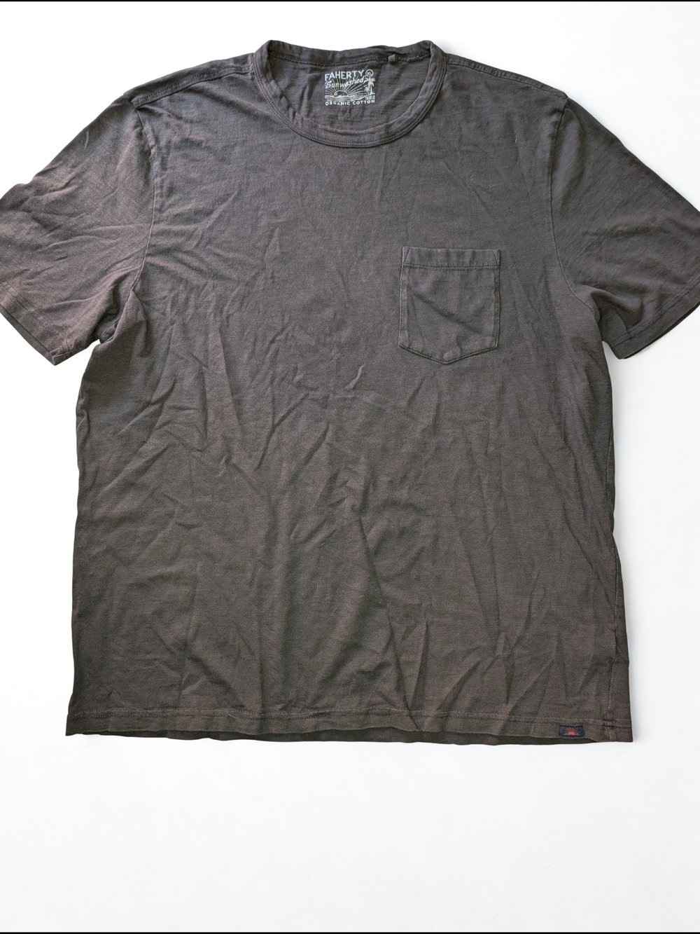 Faherty Classic Pocket Tee in Charcoal